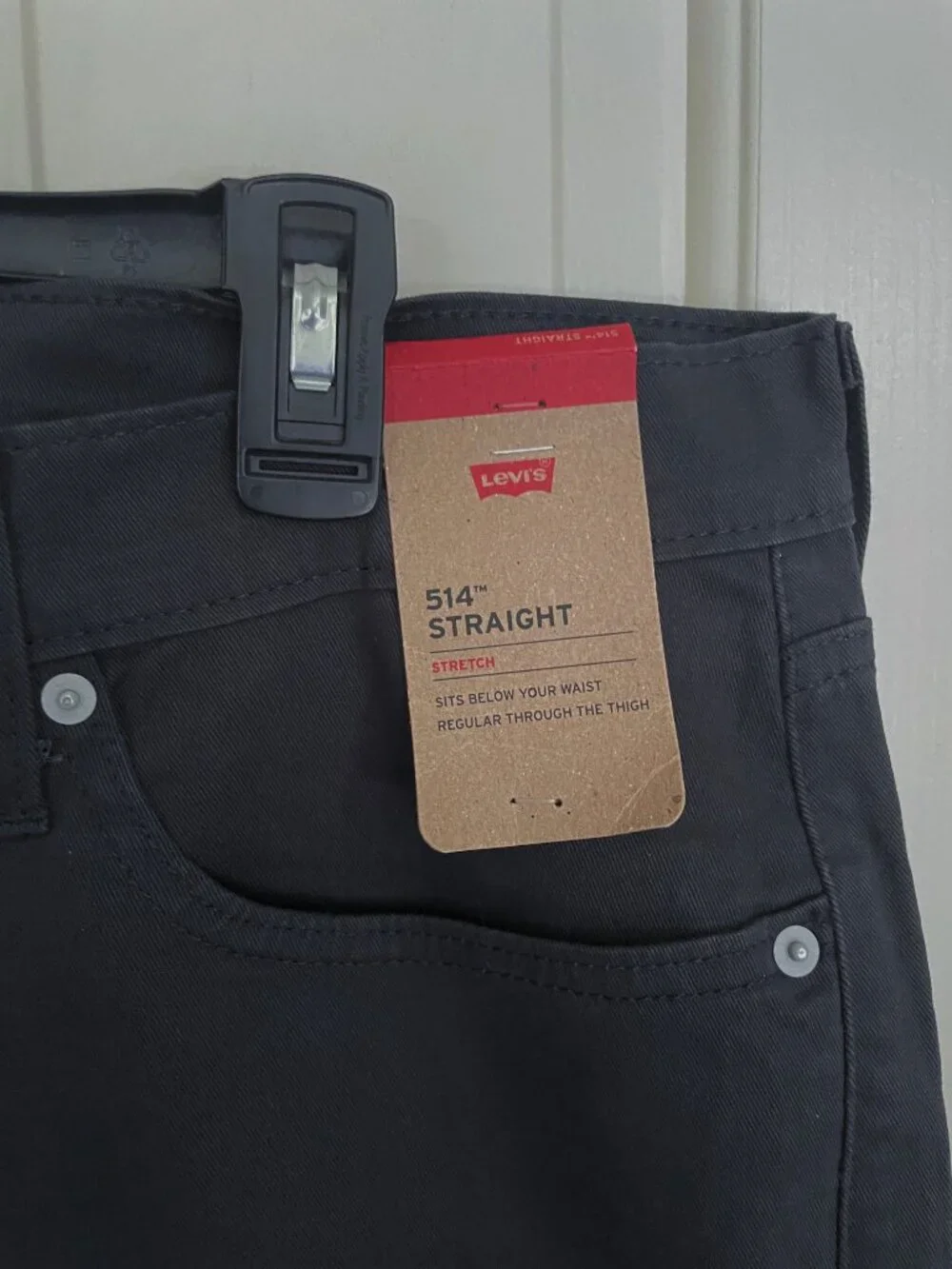 NEW Levis 514 Straight Fit Stretch Pants Mens 36x34 NWT Black Cotton Blend Chino